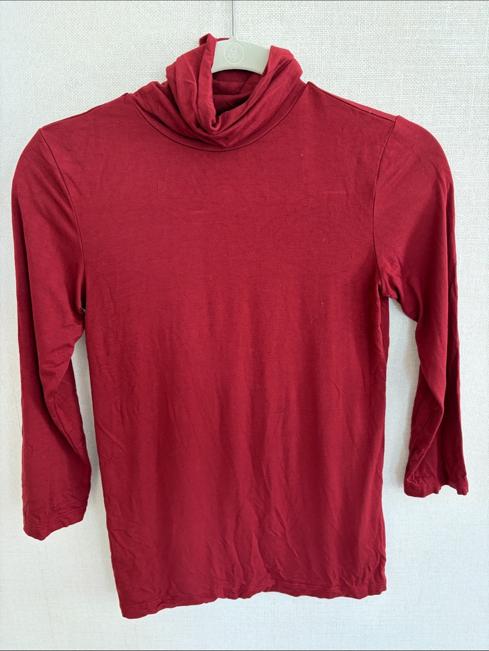 L'AGENCE Burgundy Turtleneck Long Sleeve Top